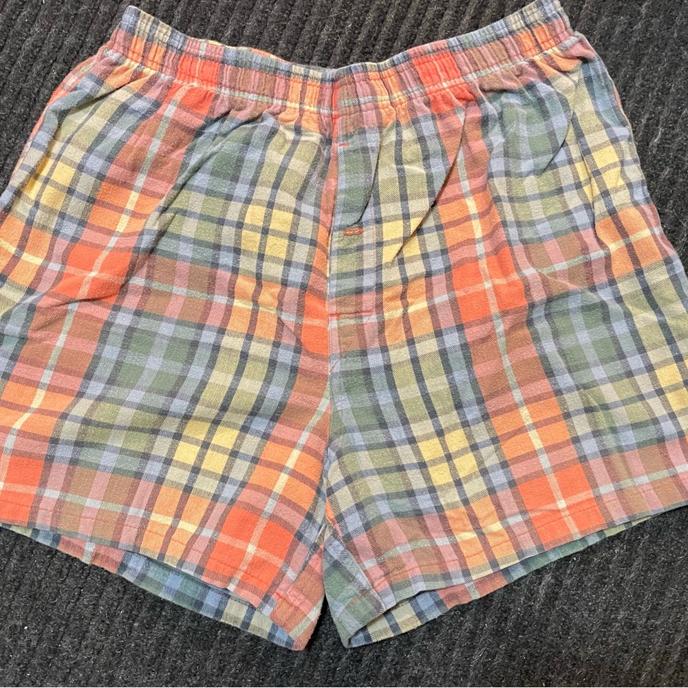 L.L. Bean Men's Scotch plaid flannel sleep shorts L